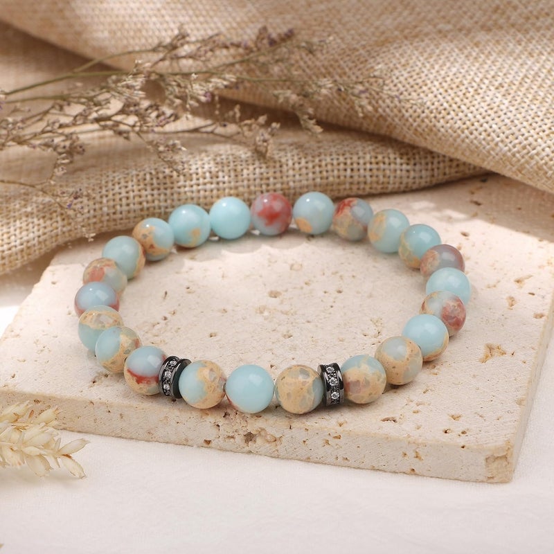 Yiyang 13th 16th 18th 21st 25th 30th 35th 40th 45th 50th 60th 65th 70th 75th 80th Birthday Gifts for Women, Natural Stone Bracelet Birthday Gifts for Women Mom Daughter Grandma Sister Coworker - Image 3